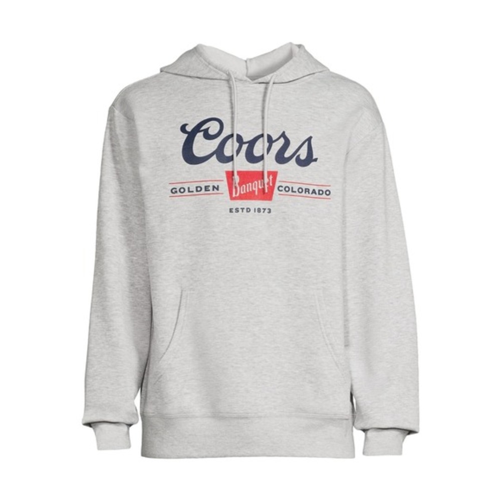 Coors Beer Banquet Graphic Retro‎ Grey Pullover Hoodie Men's Size 3XL NWT NEW